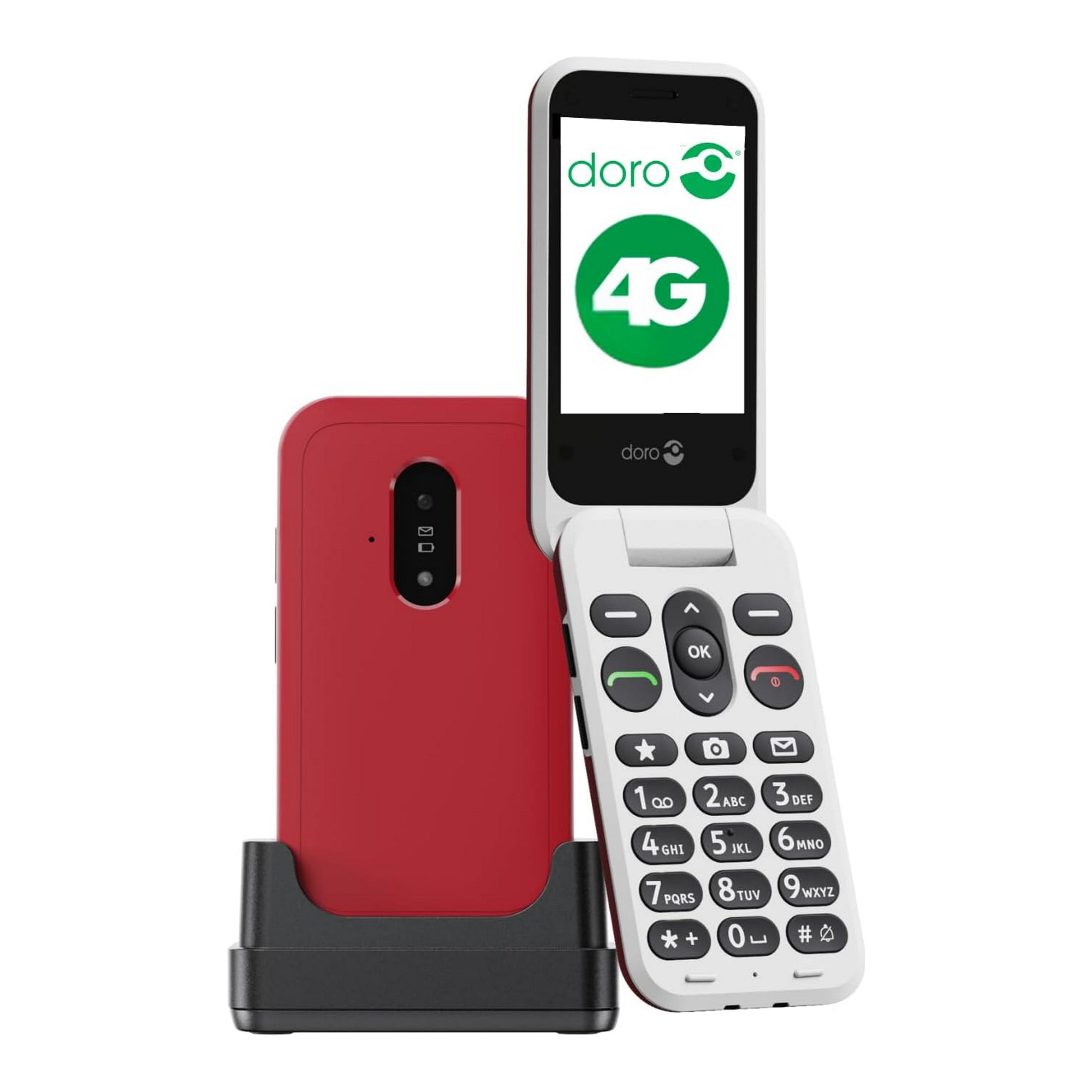 Doro Leva E22 7,11 cm (2.8") 127,8 g Rojo, Blanco Característica del teléfono