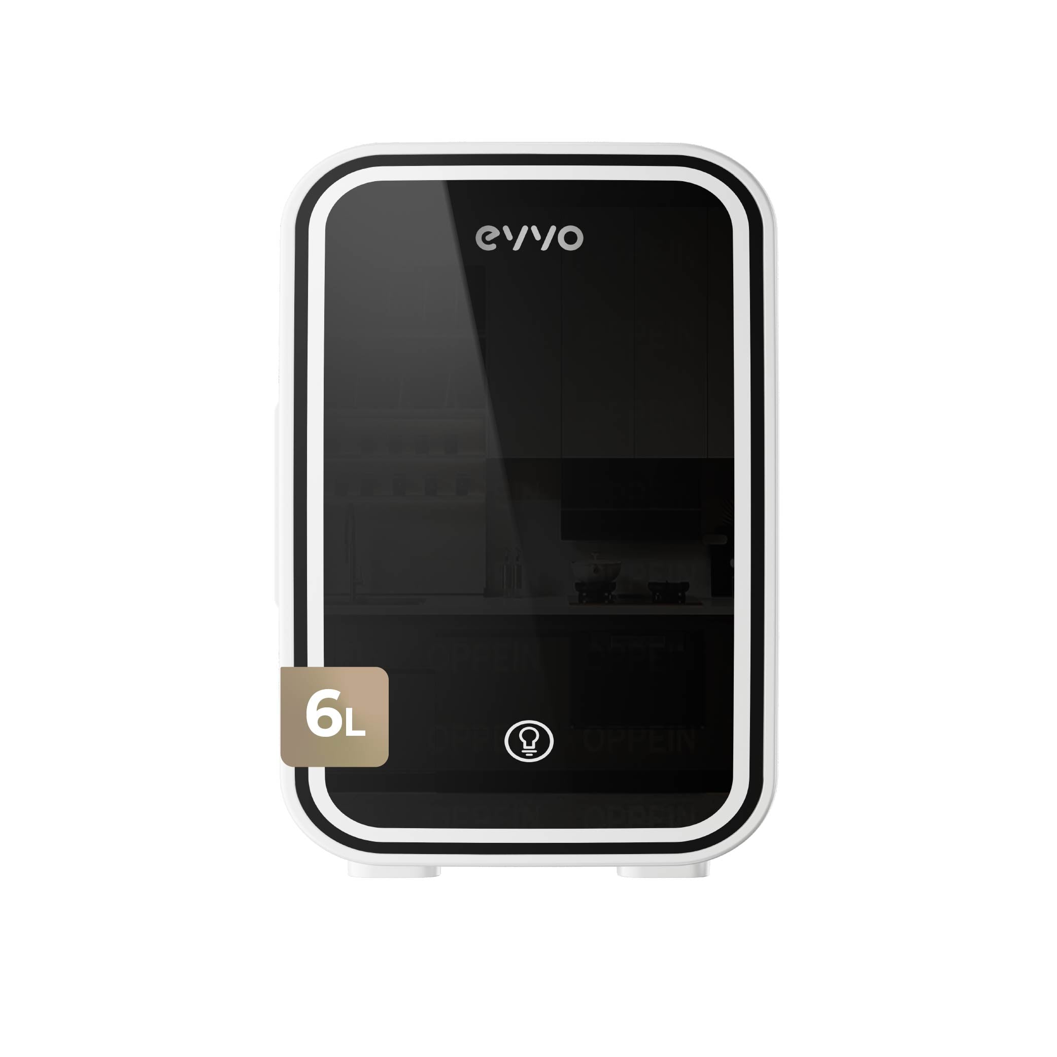 Nevera Mini EVVO F6 Beauty Rosa, 6 L, Enfría y Calienta, Luz LED, AC/DC