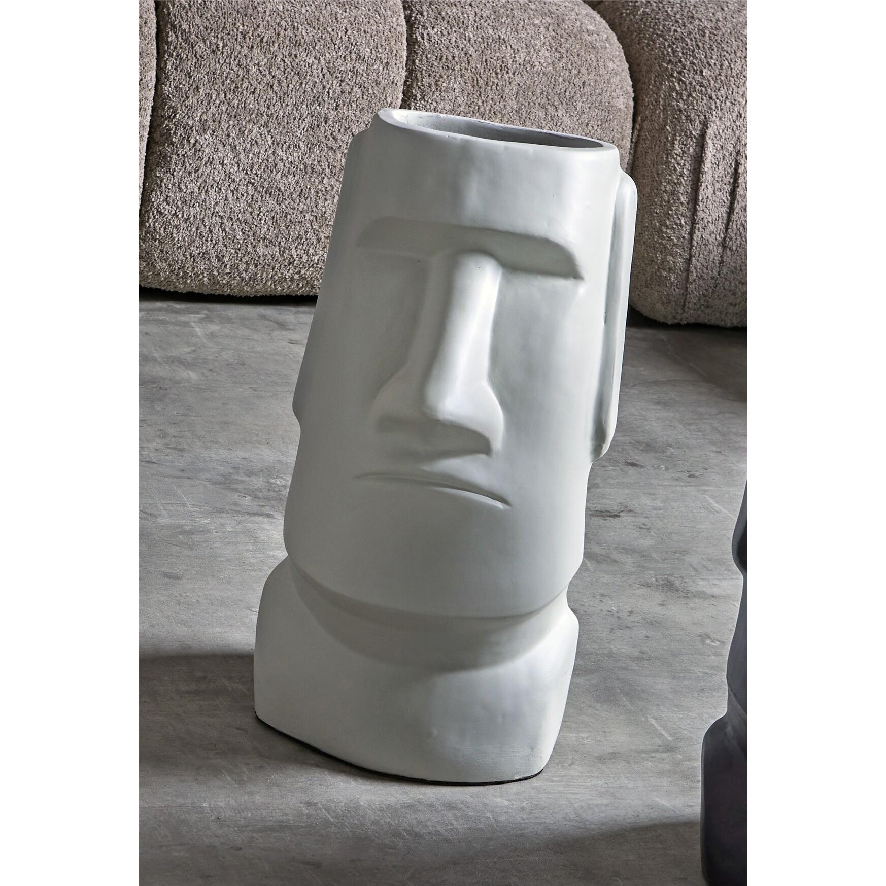 Jarron moai lacado beige 52 cms. 27x24x52 cms. El mejor complemento para tu hogar.