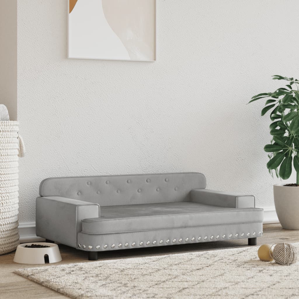 vidaXL Cama para perros de terciopelo 90x53x30 cm sofá para perros Color Azul,  Crema,  Gris claro y mas