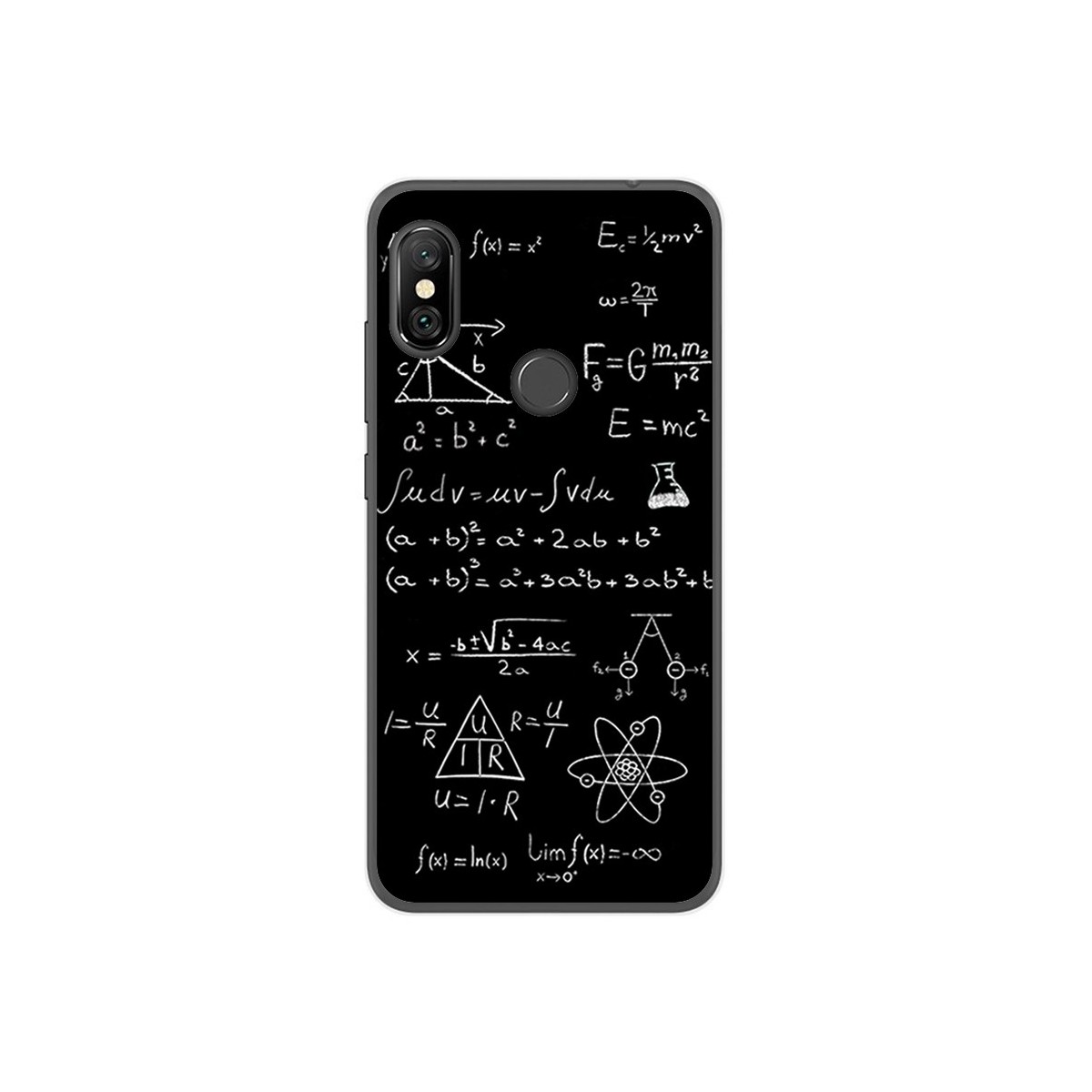 Tumundosmartphone Funda Gel Tpu para Xiaomi Redmi Note 6 Pro Diseño Formulas Dibujos