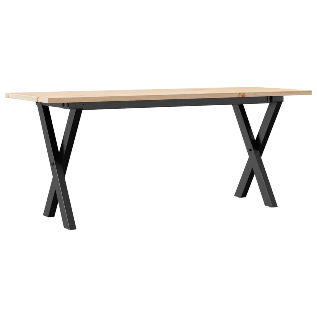 Vidaxl Mesa de Centro Marco X Madera Maciza Pino y Hierro 110x40x45 Cm Salón Comedor
