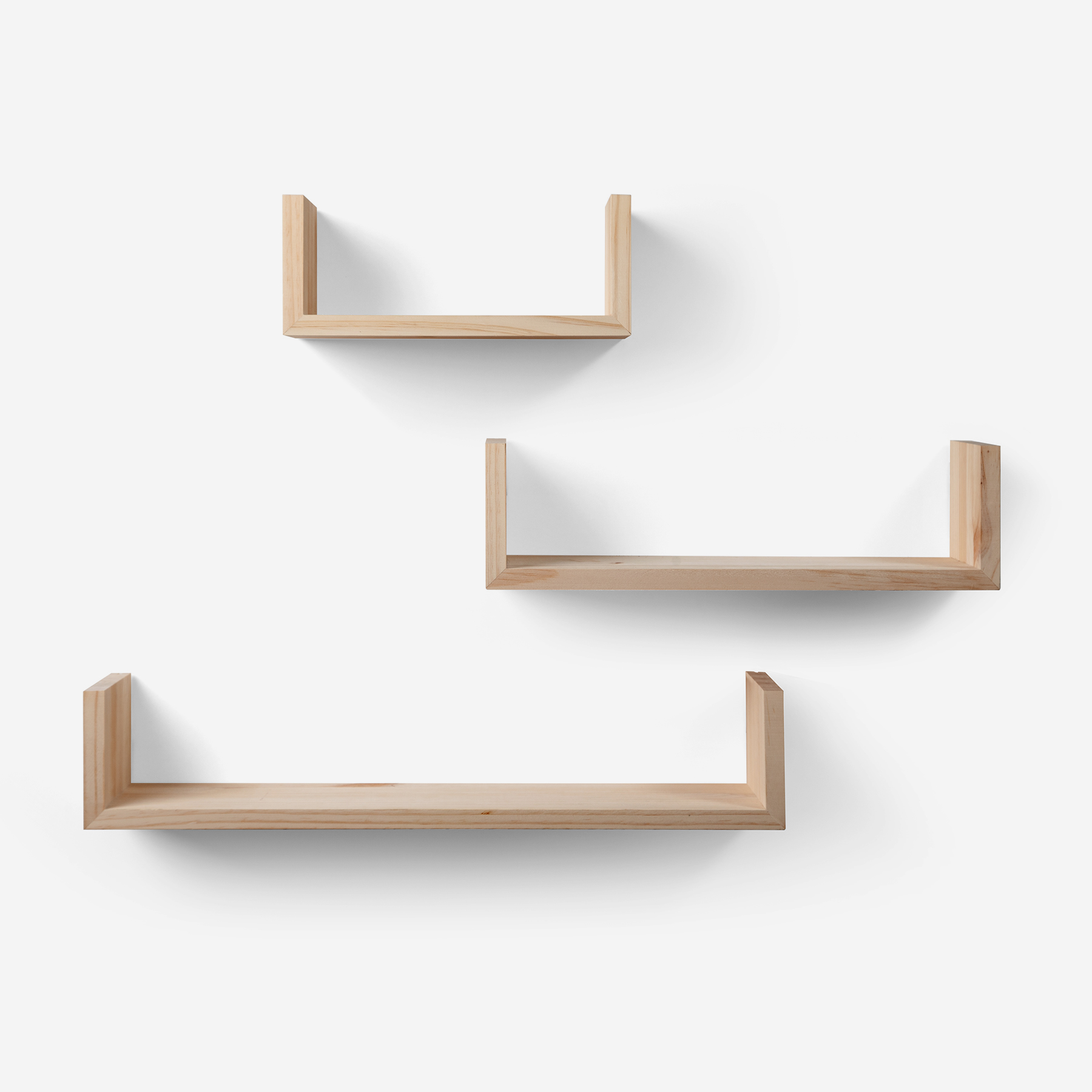 Juego de 3 Estanterias de Pared Madera de Pino Artesanal Fabricado en España Muebles PEJECAR