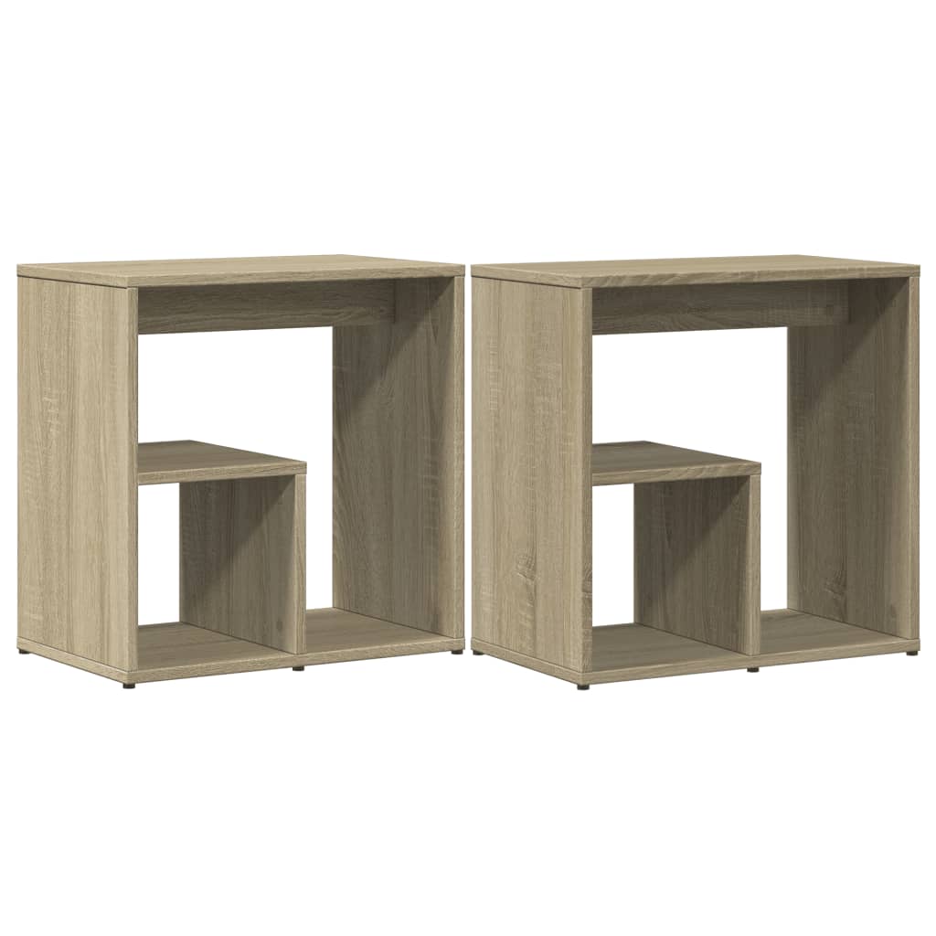 Vidaxl Mesas Auxiliares de Madera de Ingeniería 50x30x50 Cm Blanco