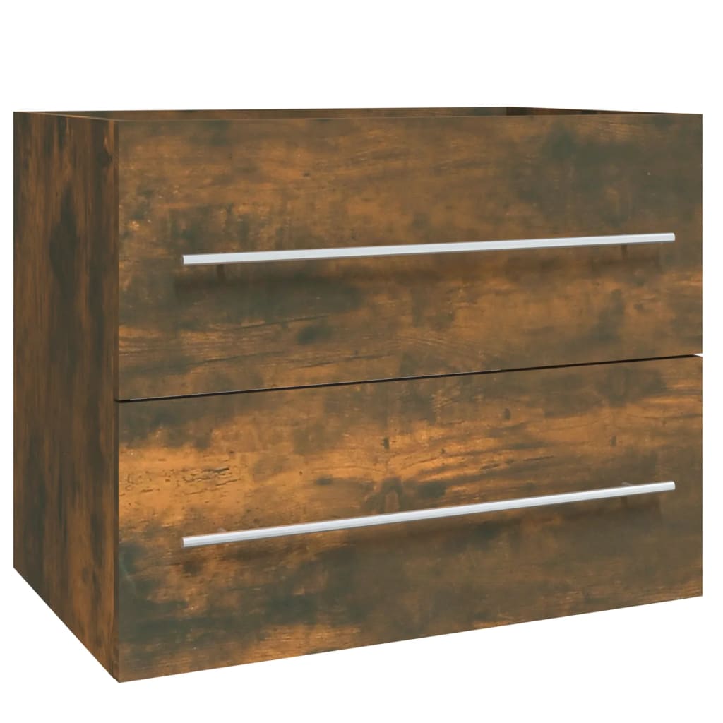 vidaXL Mueble de lavabo madera de ingeniería 60x38,5x48 cm en color Negro/Gris sonoma/Roble Sonoma y más | almacenamiento funcional diseño moderno para baño dormitorio sala