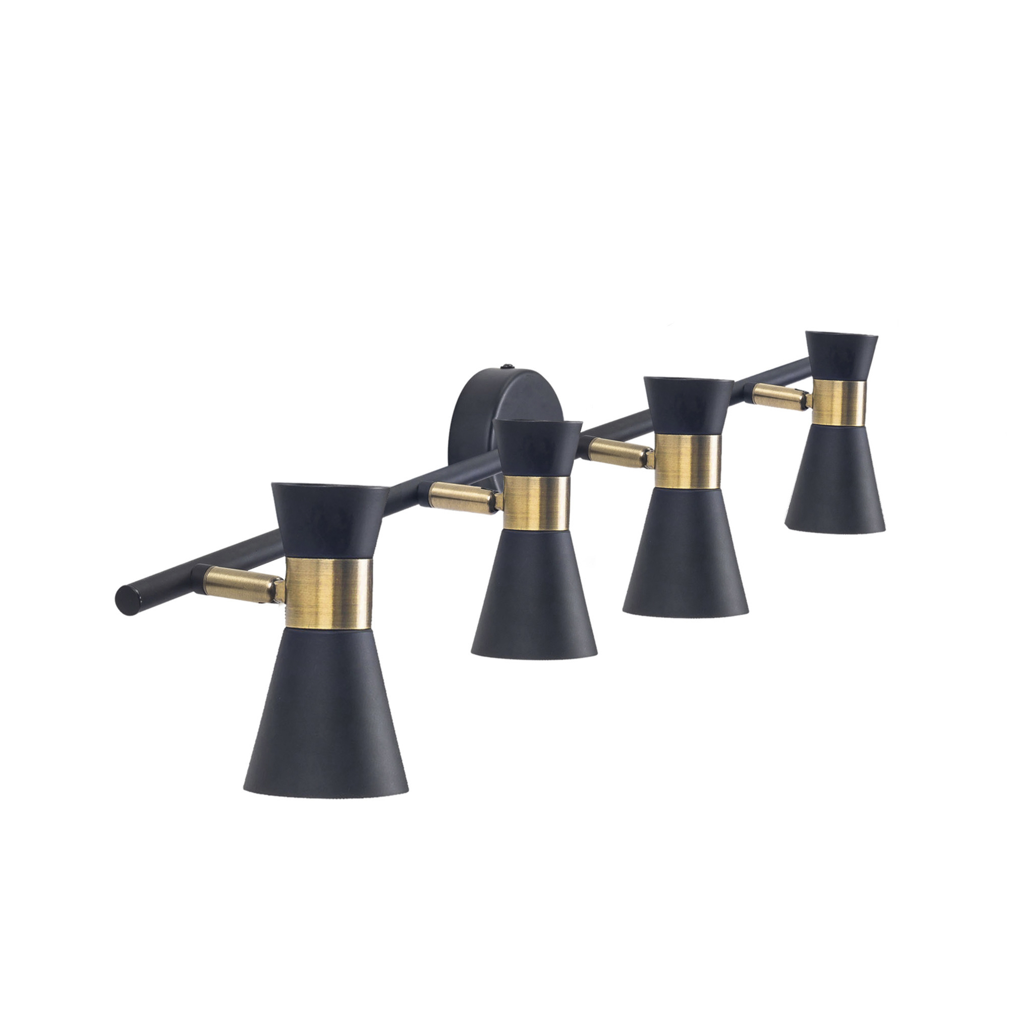 Forlight Eufo plafón  en negro con acabado en oro de 4 luces para bombilla GU10