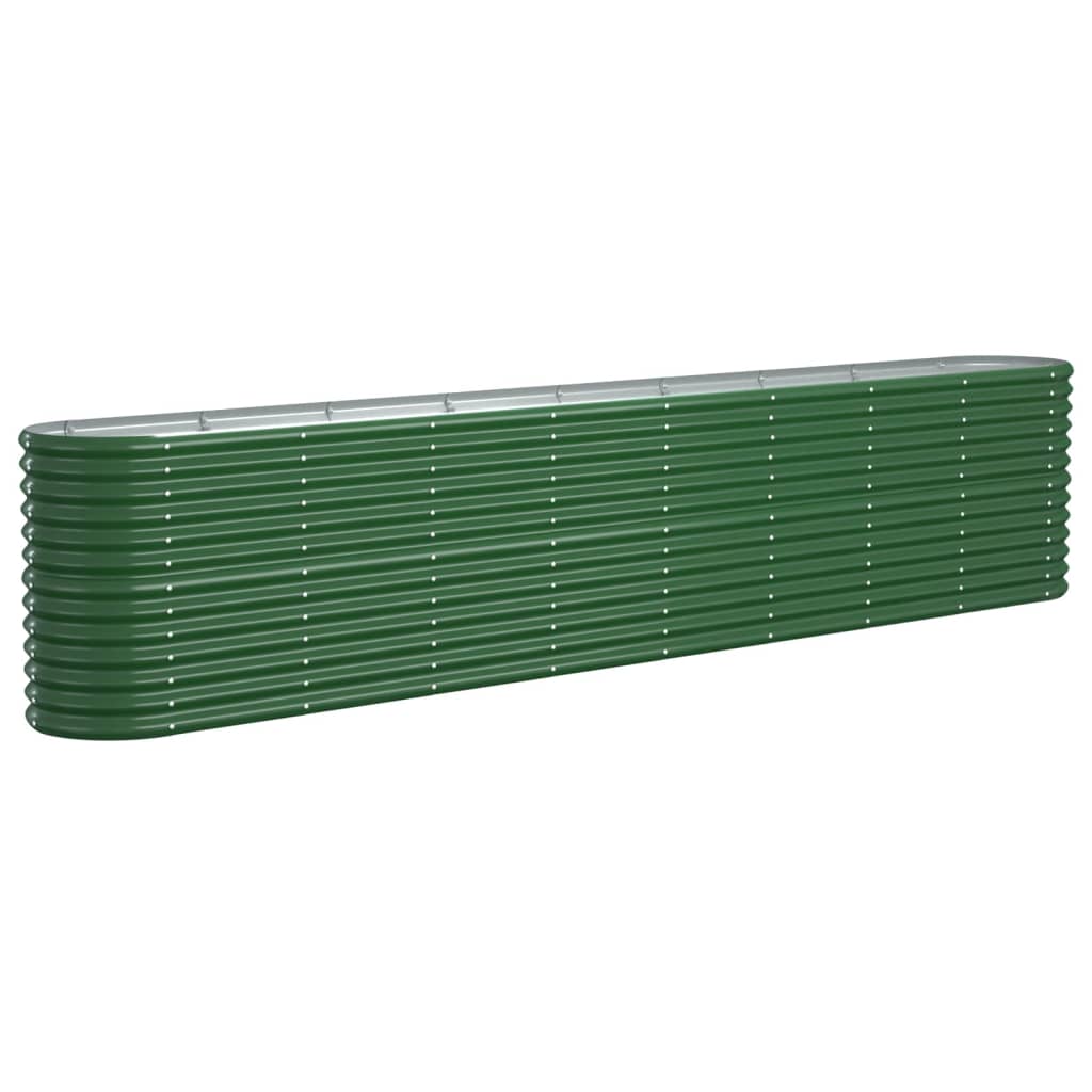 vidaXL Jardinera arriate acero recubrimiento polvo 332x40x68 cm Color Verde,  Gris,  Marrón y mas