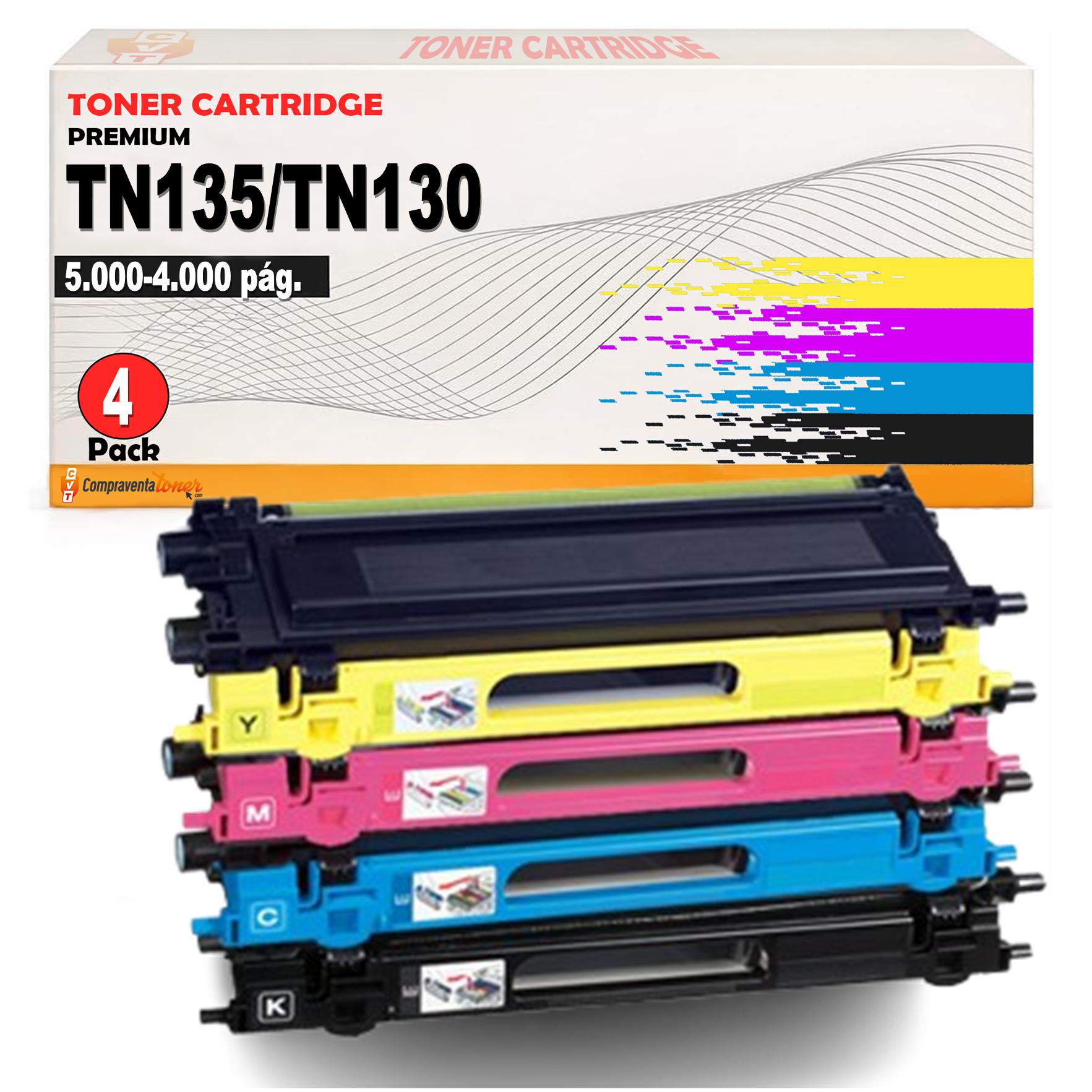 Compatible Pack 4 Brother TN135 / TN-135 Toner para DCP 9040, 9042, 9045 HL 4040, 4050, 4070 MFC 9420, 9440, 9450, 9840