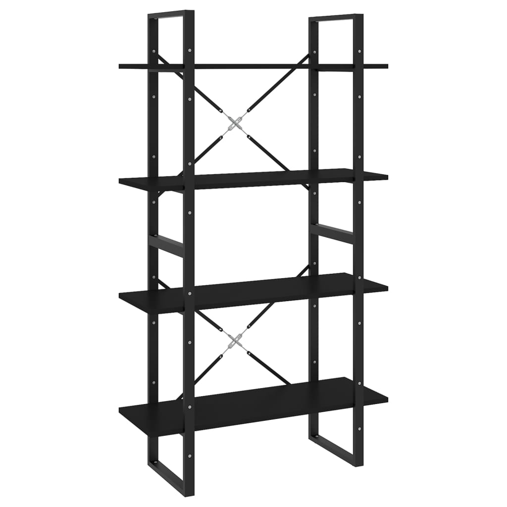 Estantería Vidaxl de 4 Niveles 80x30x140 Cm - Blanco, Negro, Gris