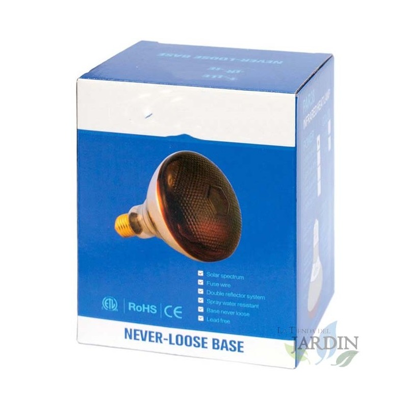SUINGA Lámpara Infrarroja 150W | Bombilla de Calor para Cultivos y Bienestar Animal | Emisor de Calor para Invernaderos