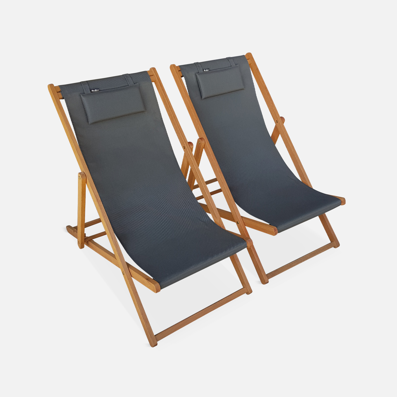 sweeek - Silla plegable de madera de eucalipto, set de 2 , Creus , 102x56x86