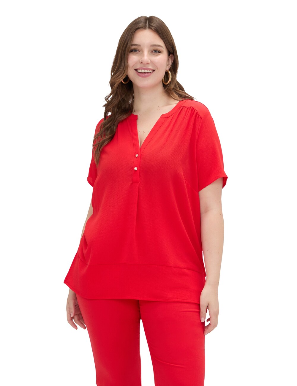 Fiorella Rubino - Camiseta de mezcla de lyocell con botones