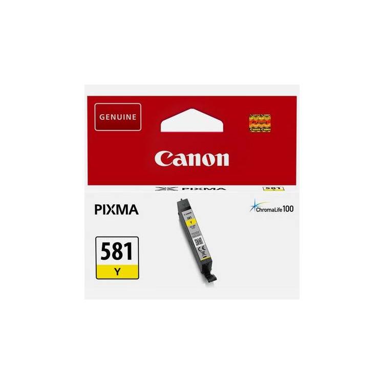 Cartucho de Tinta Amarillo Canon CLI-581 Y Original para Impresoras PIXMA