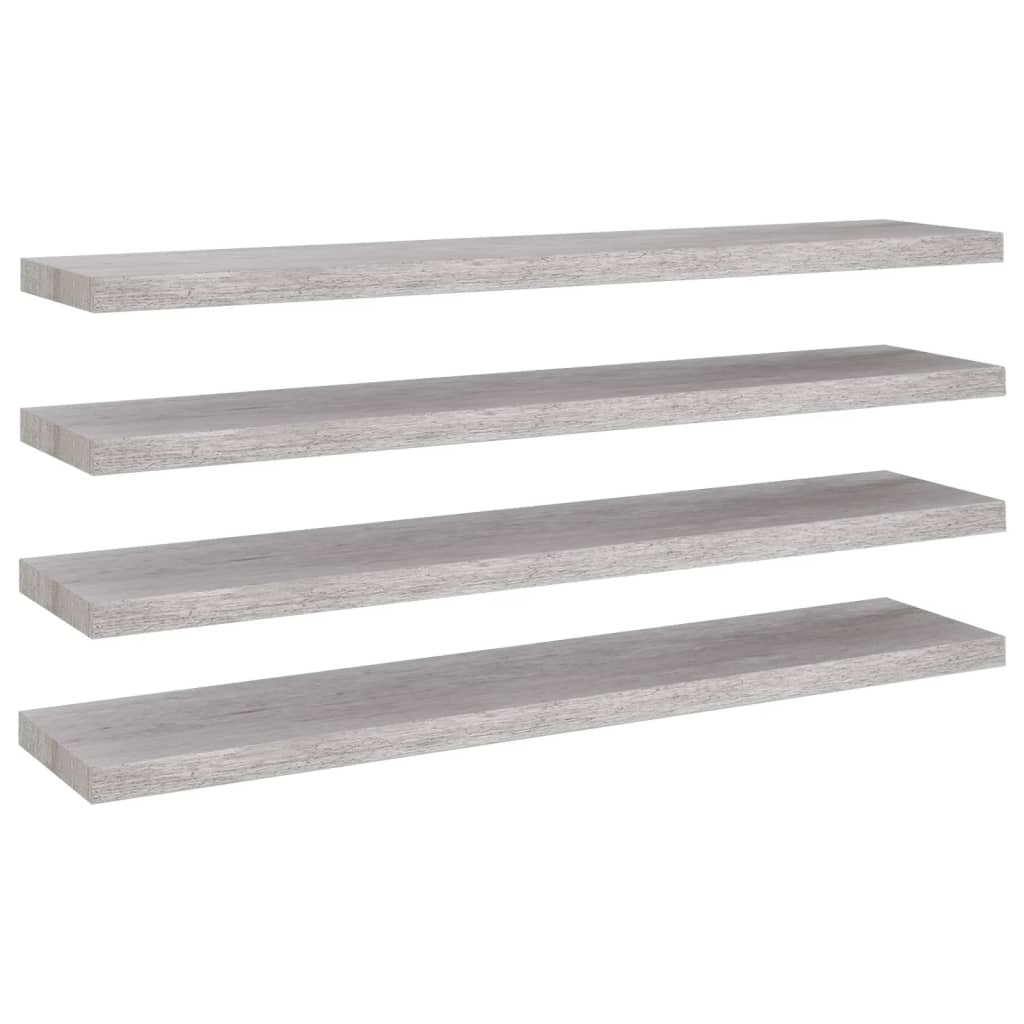 vidaXL Estantes flotantes pared 4 MDF 120x23,5x3,8 cm Blanco brillante, negro brillante, gris brillante Mueble Almacenaje Estantería para Oficina, Estudio, Dormitorio Estantería/Librería/ mueble de Almacenamiento