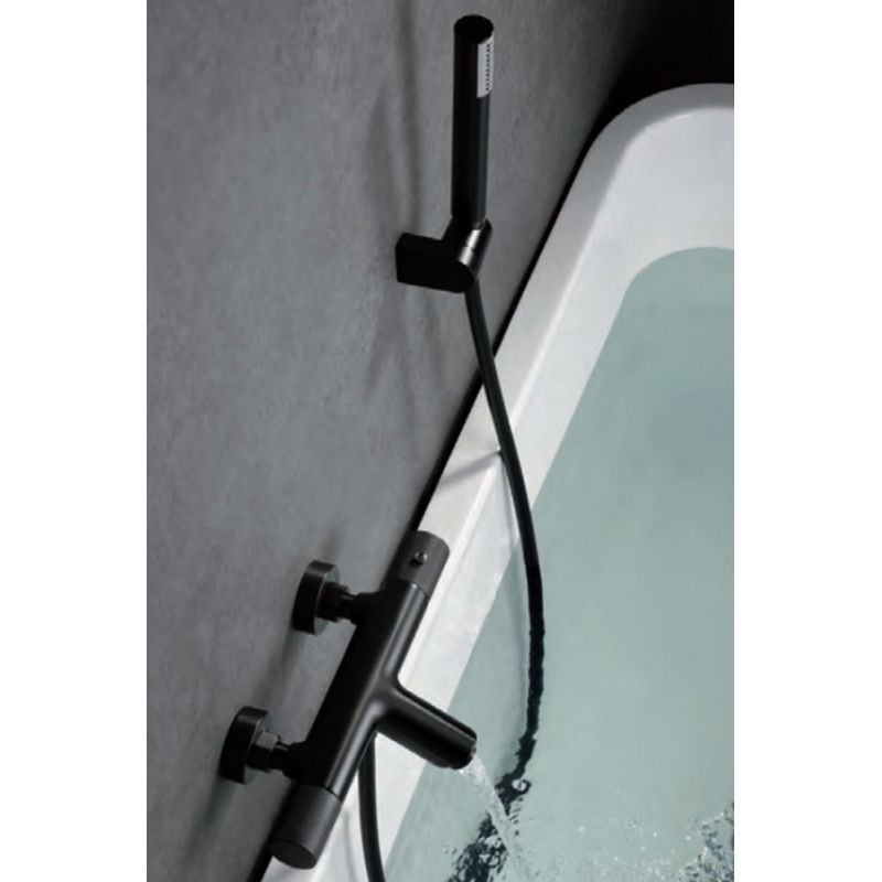 Imex Line BTD038-4BGM grifo termostático de baño y ducha elegante en color negro Gun Metal