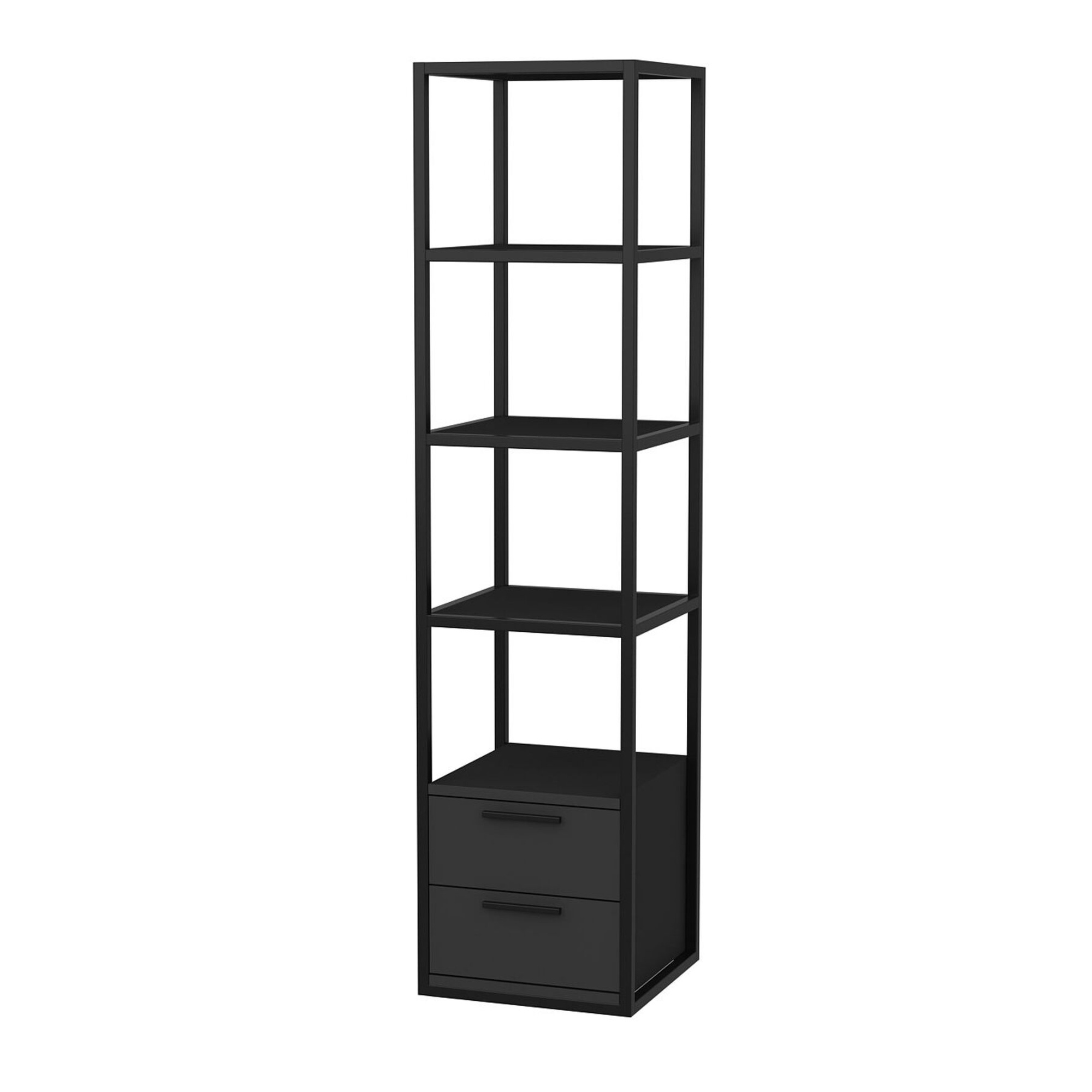 Librería, 100% Tablero de aglomerado rechapado en melamina, Color Negro Antracita WELLHOME