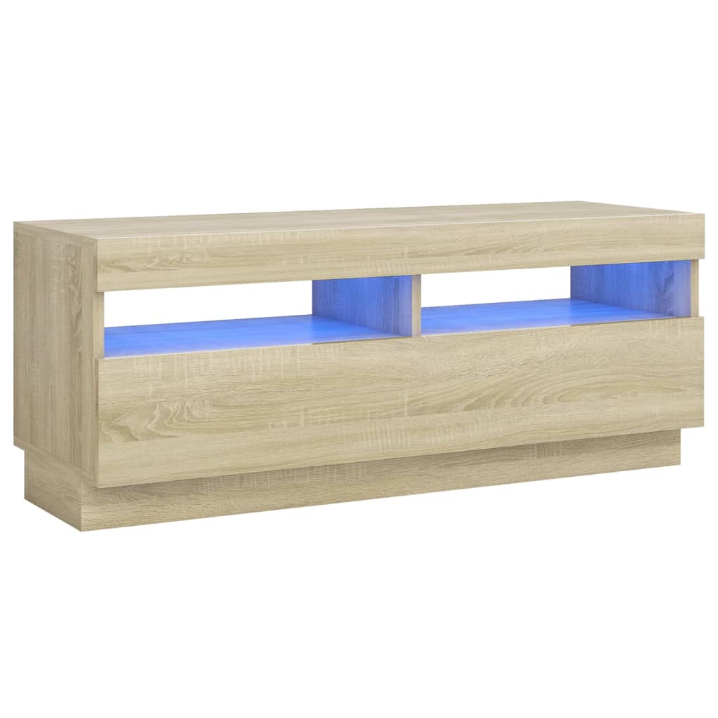 vidaXL Mueble de TV con luces LED 100x35x40 cm, Mueble de Salon, Mueble TV, Mueble TV salon, Mesa de TV, Mueble tele
