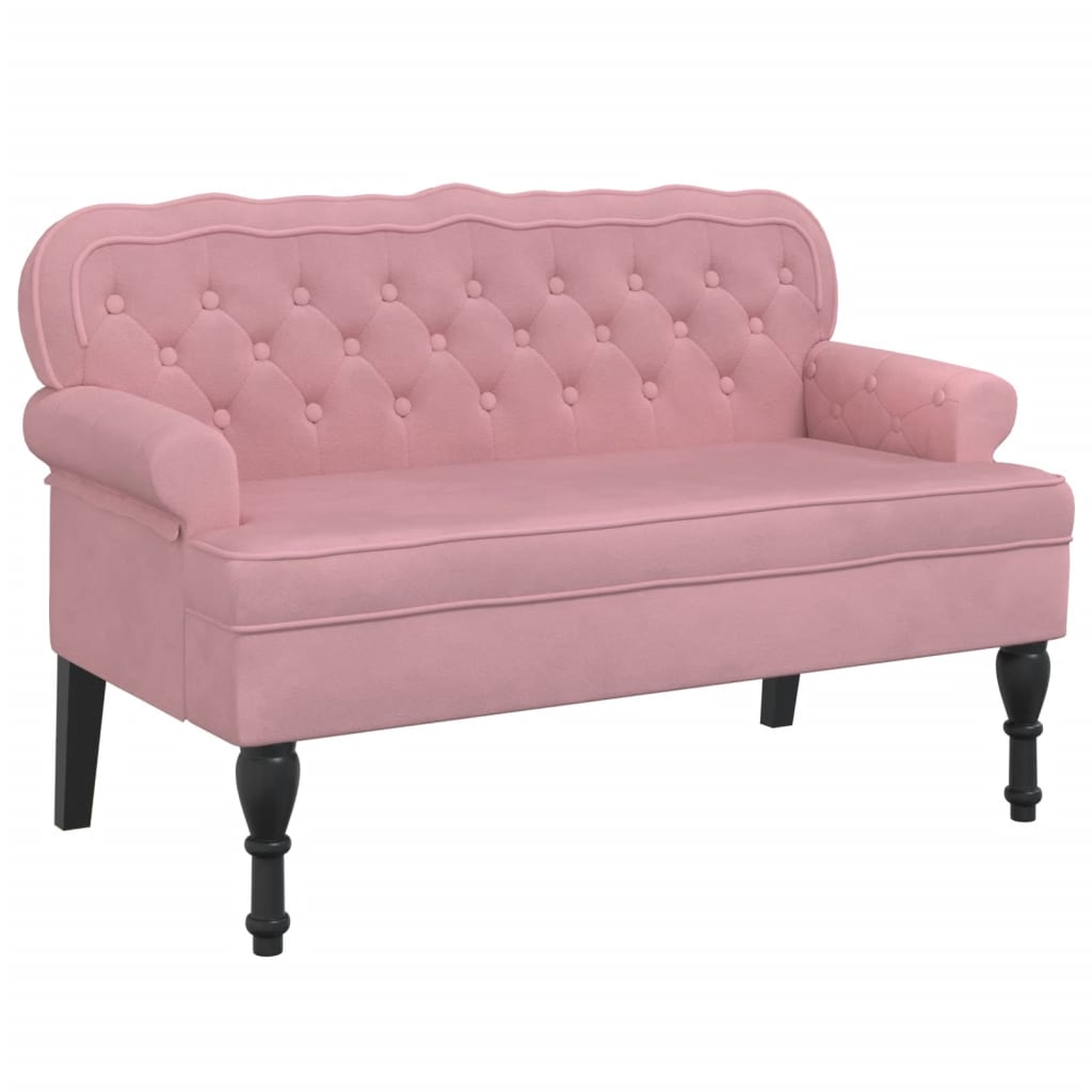 vidaXL Banco con respaldo terciopelo 119,5x64,5x75 cm en color Rosa/Amarillo/Rojo vino tinto y más