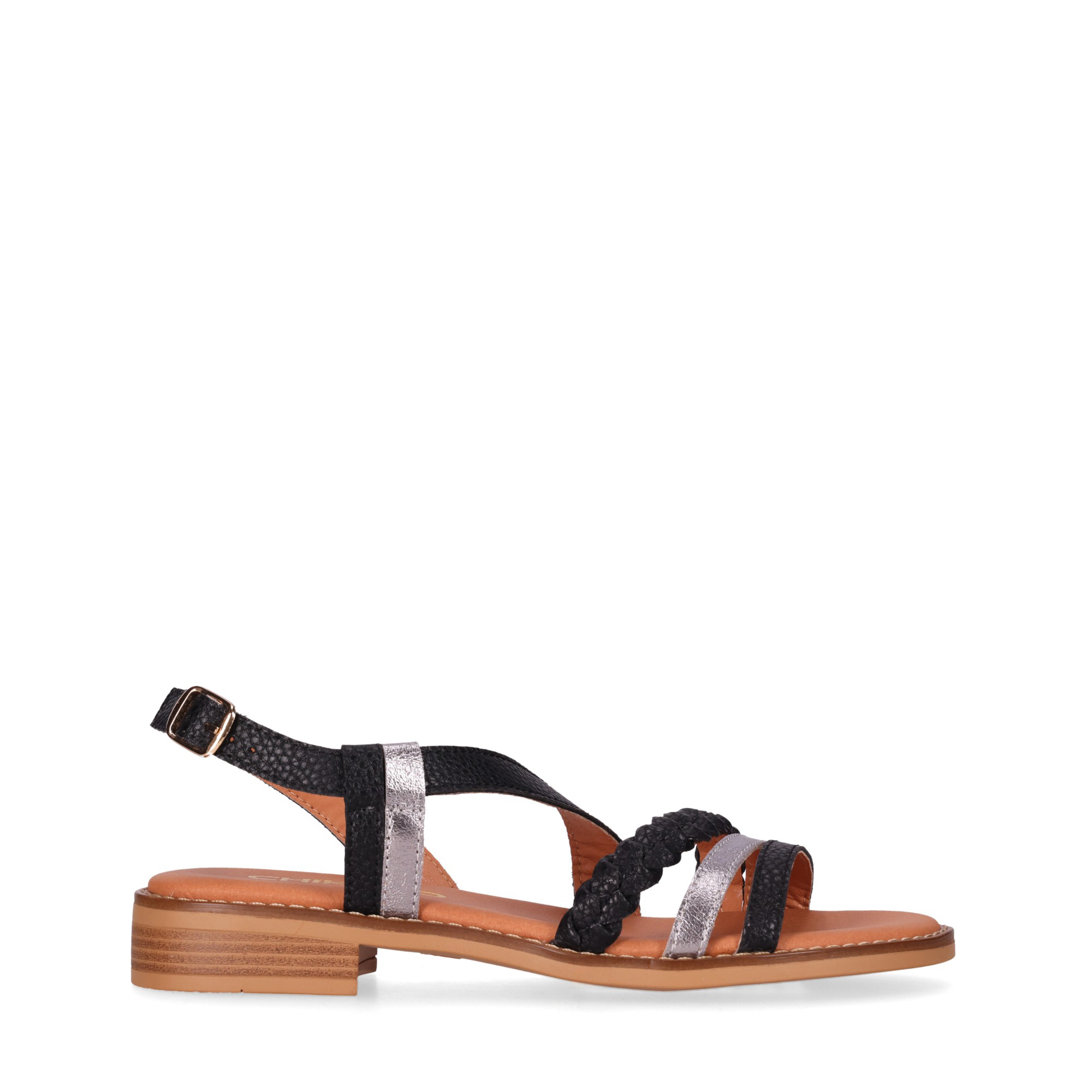 Chika10 Leather MILENA 01 Sandalia de TacÃ³n Negro/Black