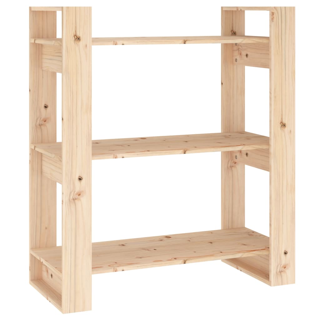 vidaXL Estantería/divisor de espacios pino 80x35x91 cm Natural, Gris, Marrón miel Mueble Almacenaje Estantería para Oficina, Estudio, Dormitorio Estantería/Librería/ mueble de Almacenamiento