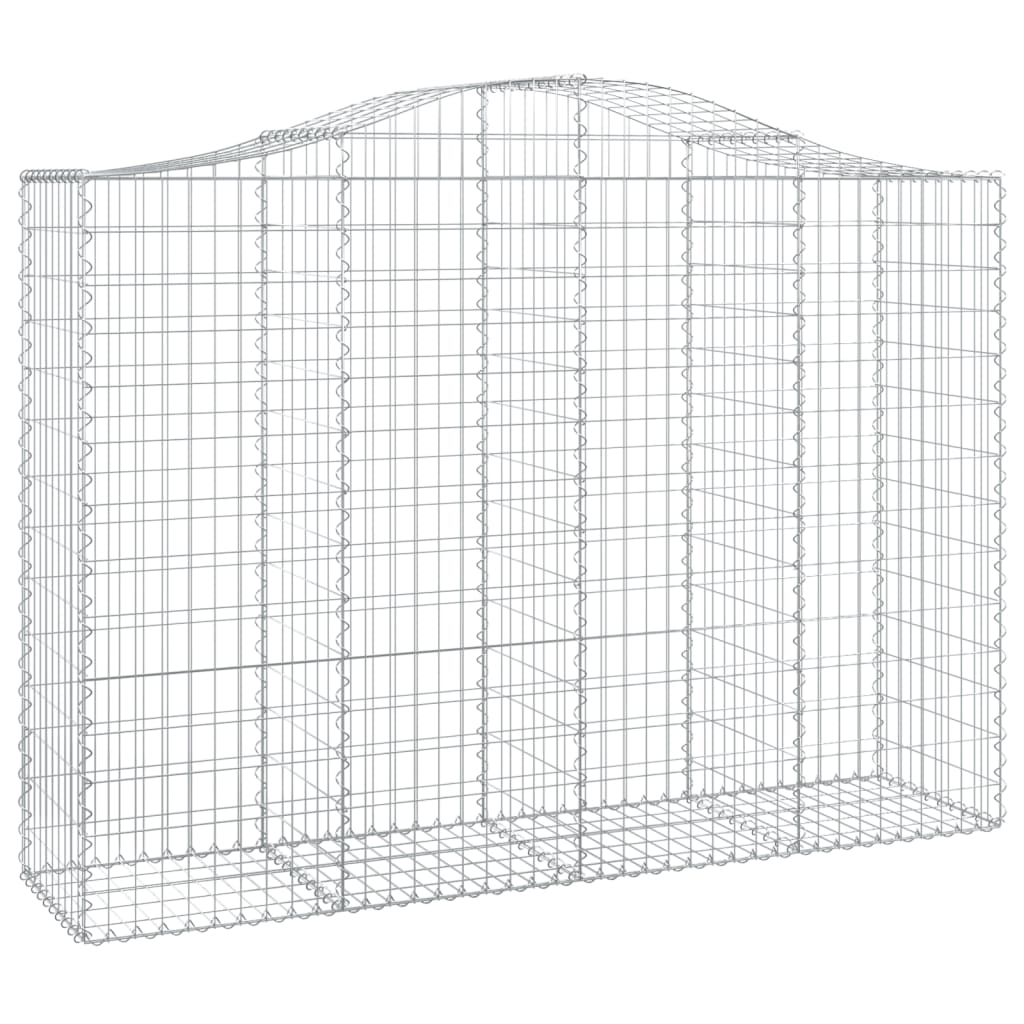 vidaXL Cestas gaviones 10 uds forma de arco hierro 200x50x140/160 cm