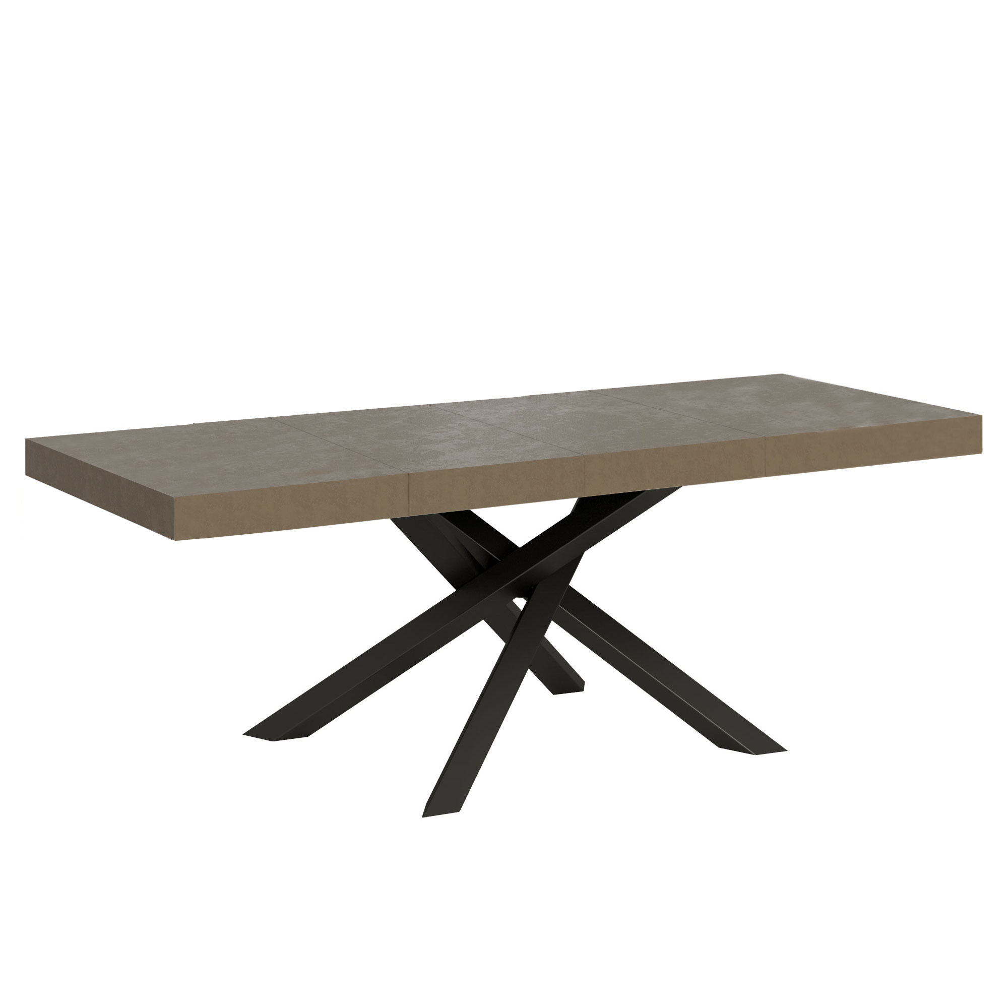 Mesa extensible Volantis Premium gris paloma 160/264x90 cm con patas antracita - Itamoby