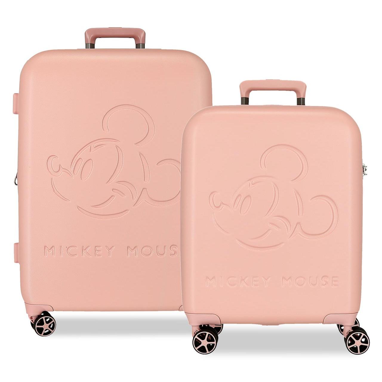 Juego de Equipaje Disney Mickey Mouse, Maletas de Cabina y Mediana Extensible, Diseño Iconico, Resistente y Ligero