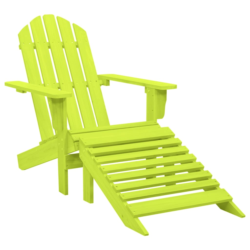 vidaXL Silla de jardín con otomana de madera