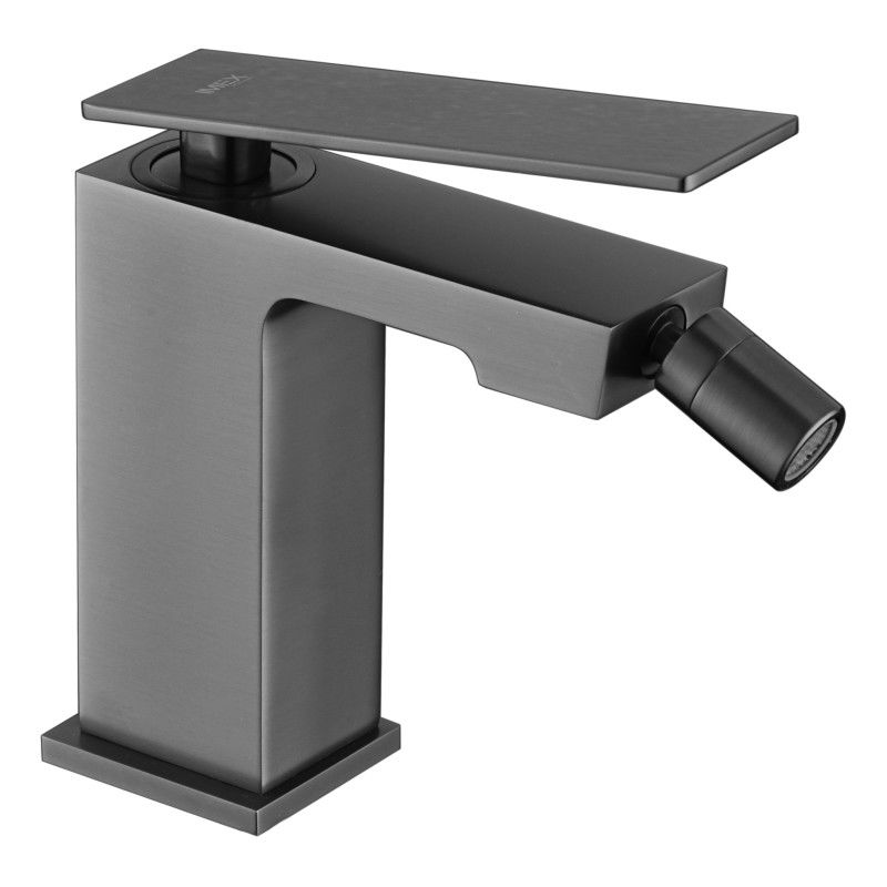 Imex Pisa BDP048-2BGM grifo monomando sobre repisa para bidé de latón con acabado negro metalizado