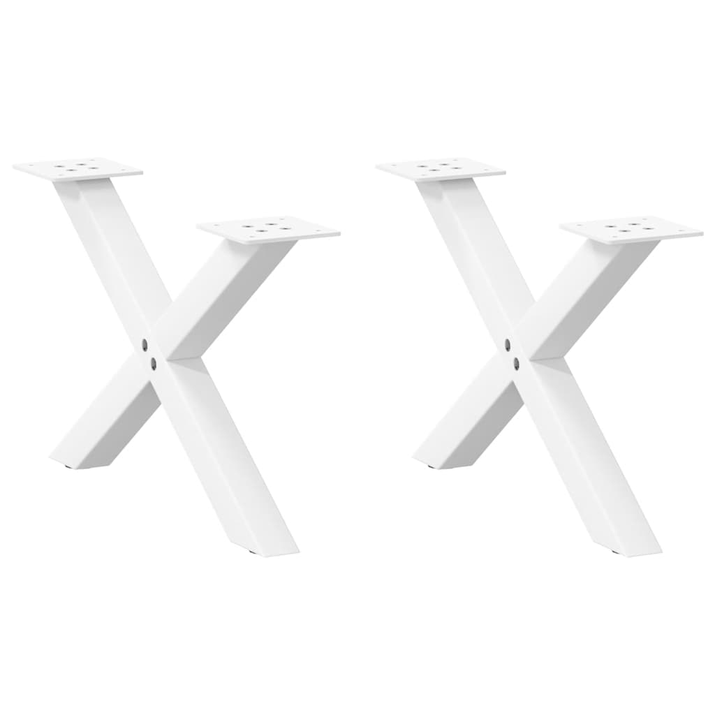 vidaXL Patas para mesa de centro en forma de X (2 unidades) 60 x (30-31) cm, acero