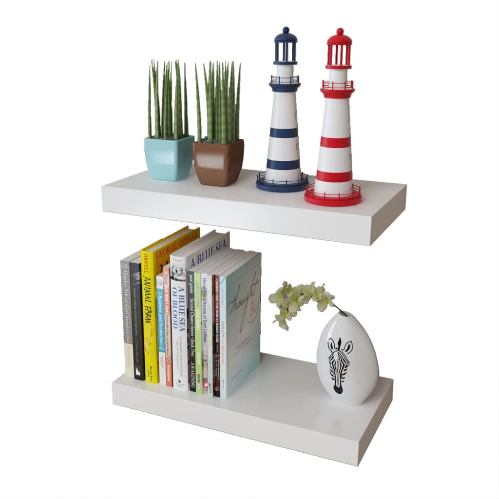Vidaxl Estantes de Pared 4 Unidades Blanco 40 Cm, 60 Cm, 80 Cm - Mueble Almacenamiento