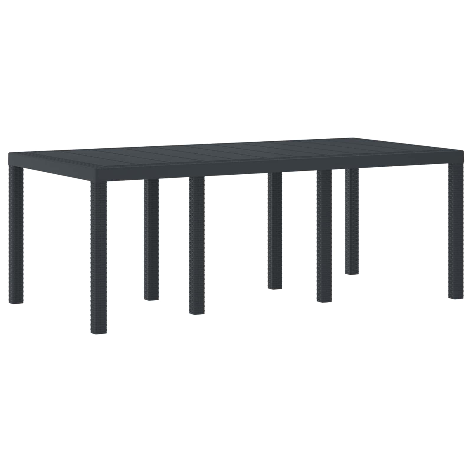 vidaXL Mesa de Jardín Antracita 200 x 100 x 73 cm ratán sintético