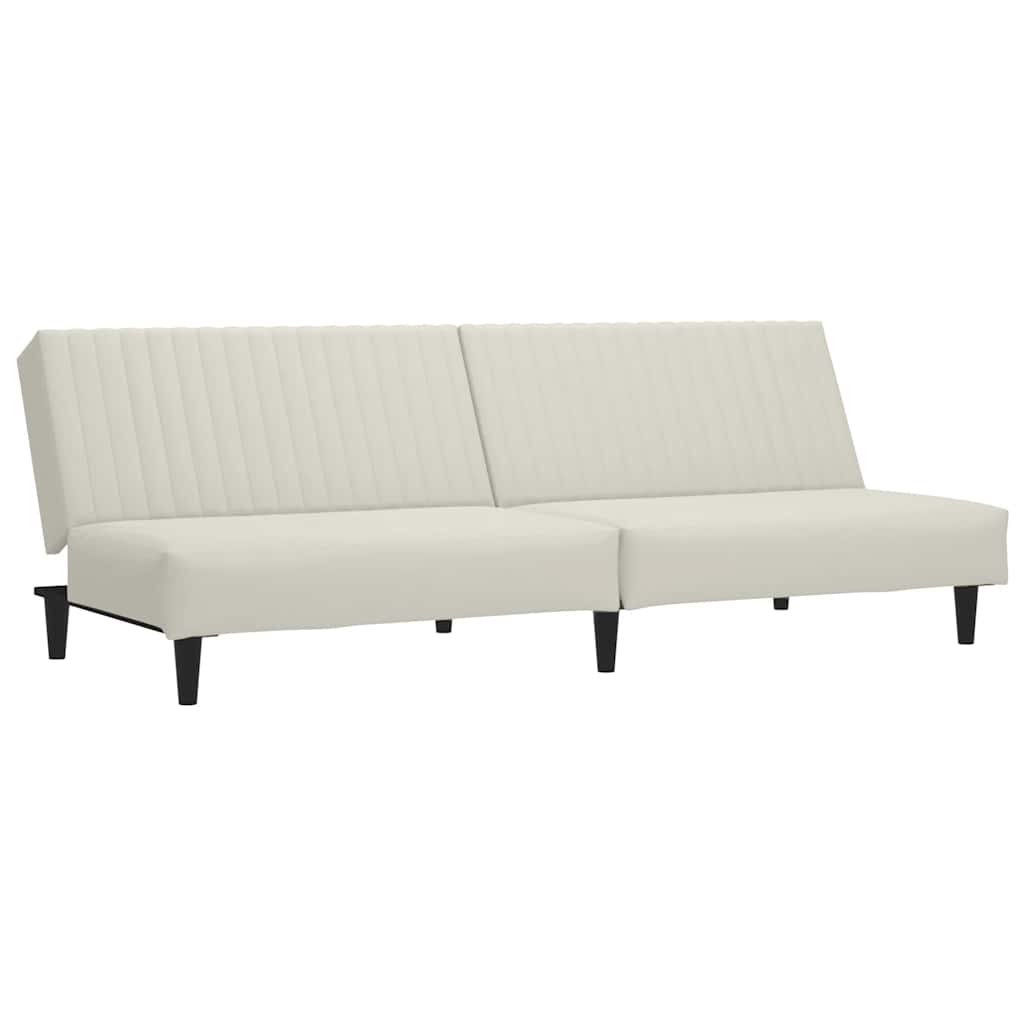 vidaXL Sofá cama de 2 plazas terciopelo color crema
