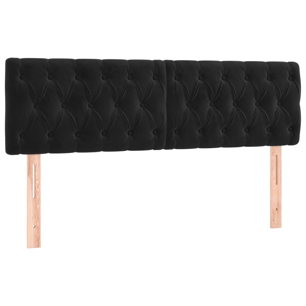 vidaXL Cabecero con LED de terciopelo negro 160x7x78/88 cm