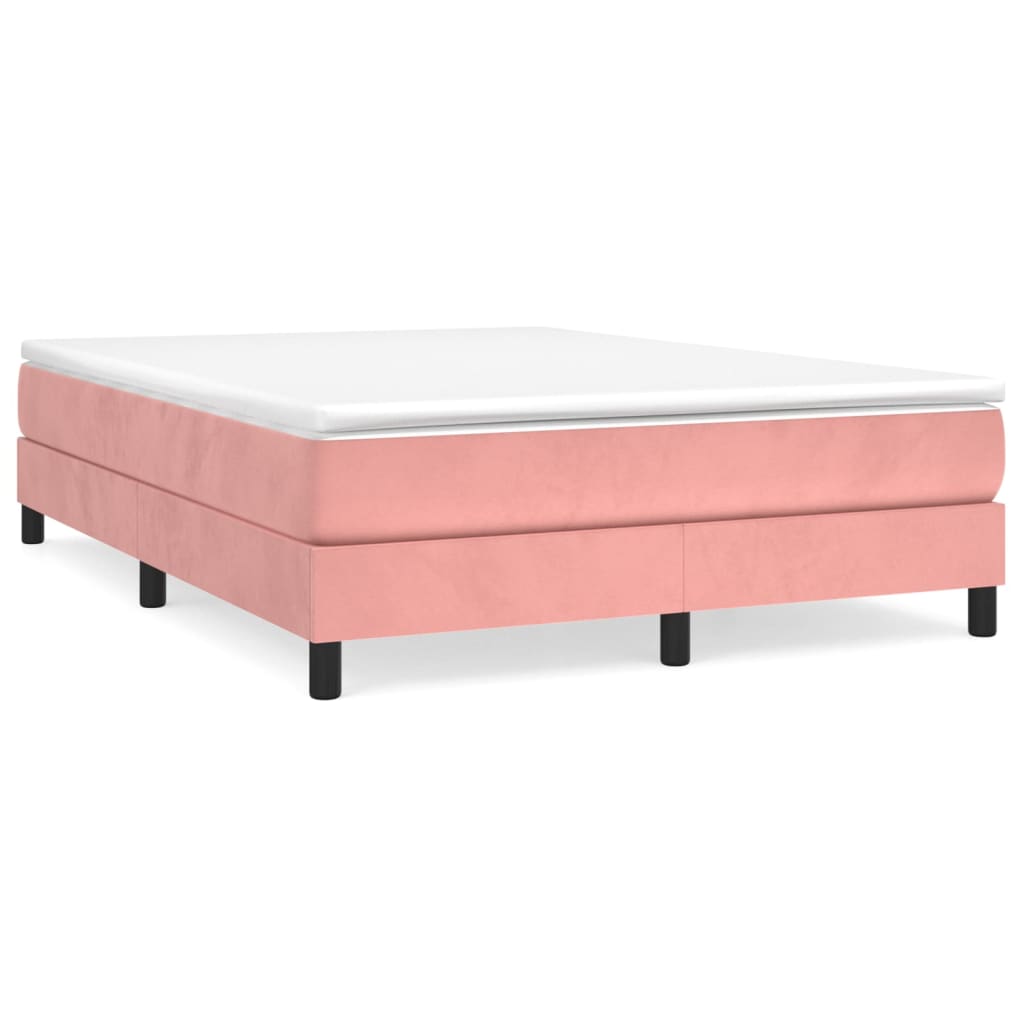 vidaXL Estructura de cama con somier terciopelo rosa 140x200 cm
