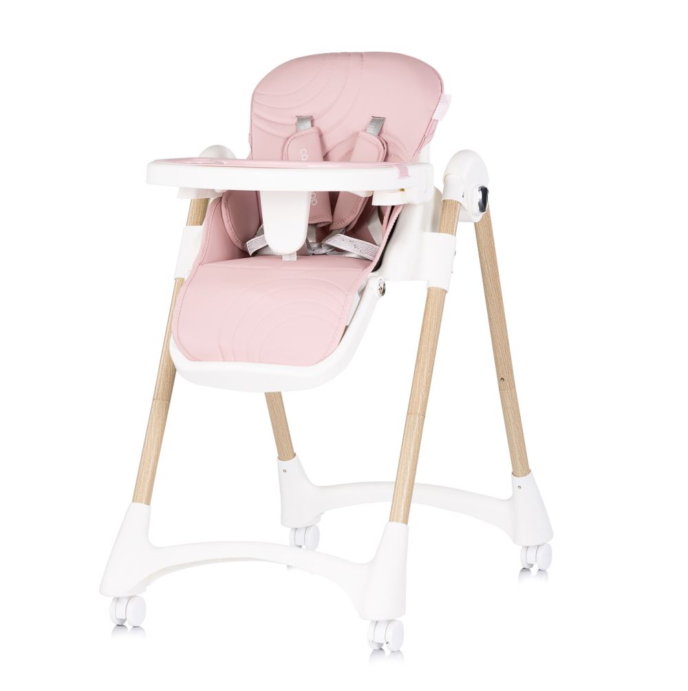 Chipolino - Trona plegable Candy Shop para bebés de 6 meses a 4 años, con asiento acolchado en cuero ecológico, arnés de 5 puntos y bandeja ajustable en 3 posiciones
