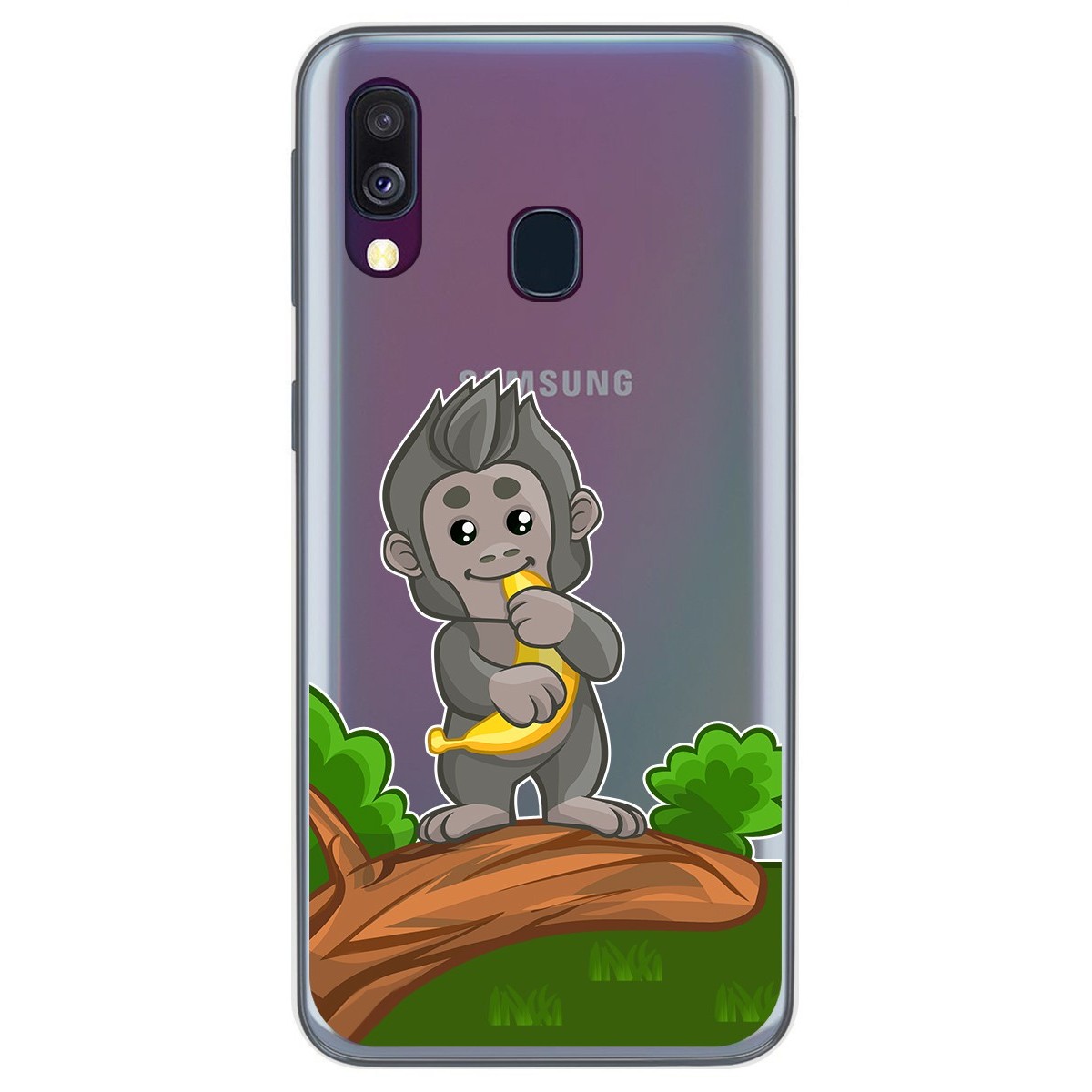 Tumundosmartphone Funda Gel Transparente para Samsung Galaxy A40 diseño Mono Dibujos