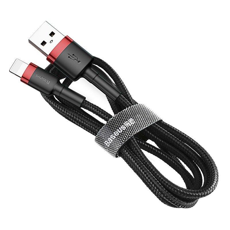 Lightning usb cable baseus cafule 1.5a 2m (black & red)