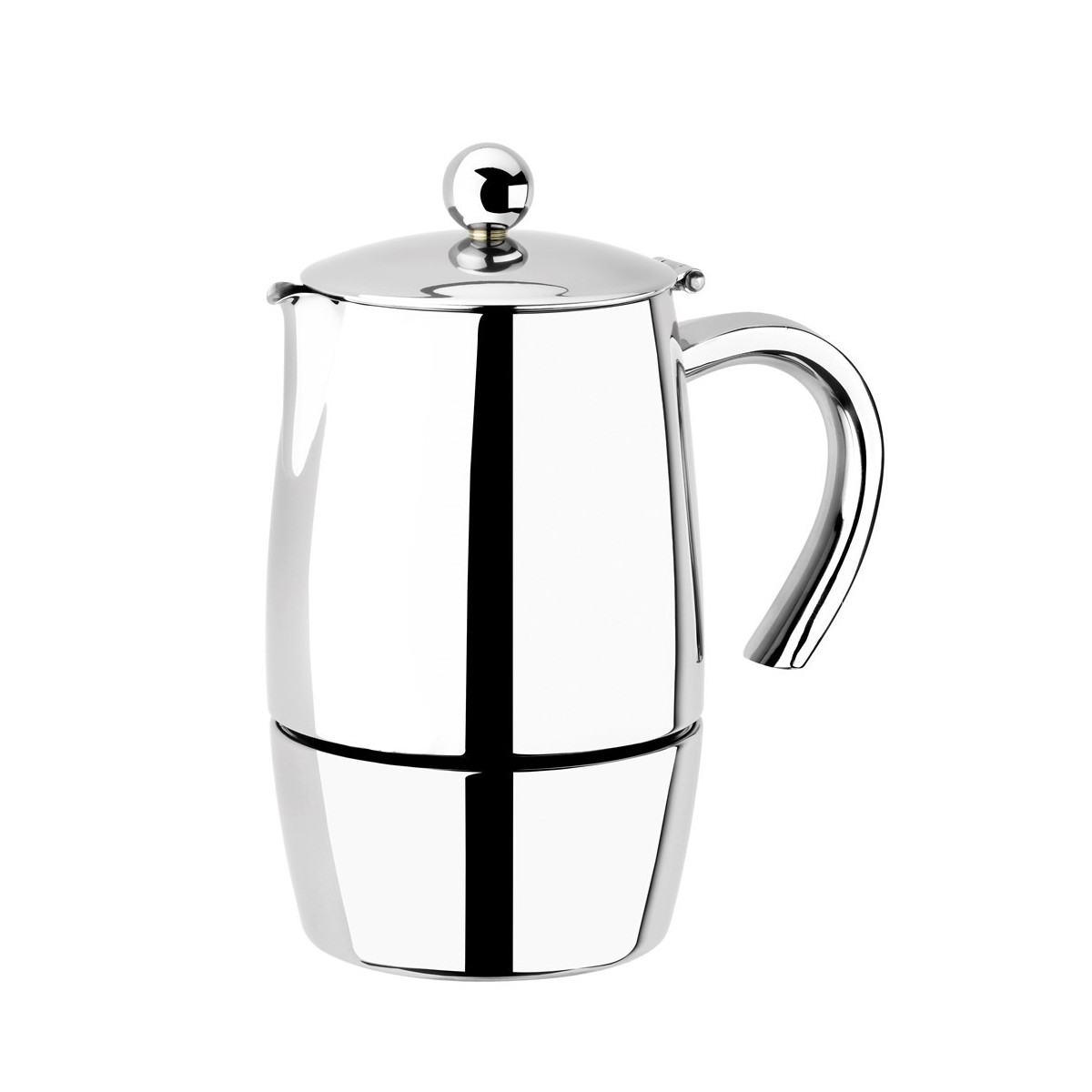 Bra - Cafetera Italiana Magna, De 4 a 10 Tazas, Acero Inoxidable, Apta Inducción, Posible Media Carga, Acabado Brillante
