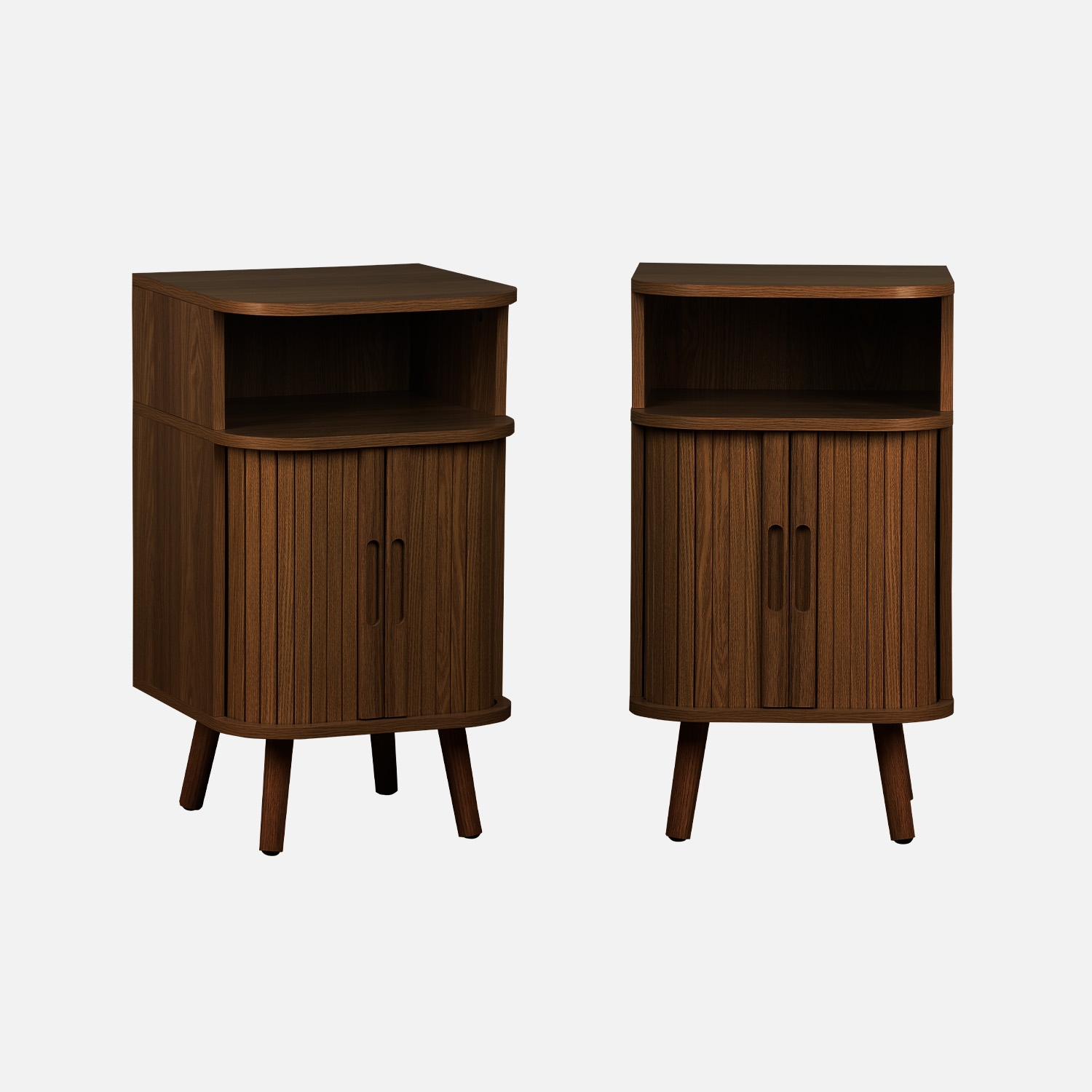 sweeek - Mesita de noche con 2 puertas correderas y 1 nicho, set de 2 , Legacy , 40x40x70