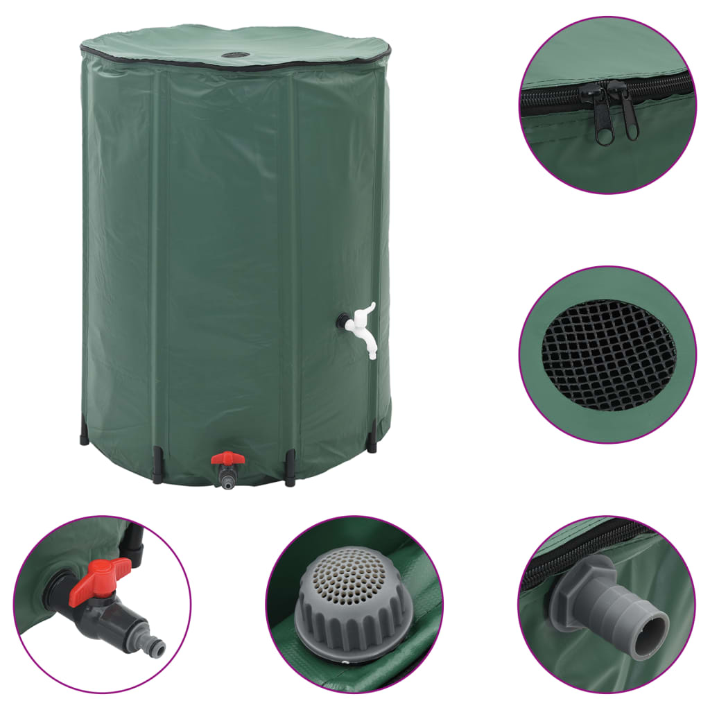 vidaXL Depósito de Agua Plegable con Grifo Bidón Contenedor Almacenaje PVC 500 l Color Azul,  Negro,  Verde y mas