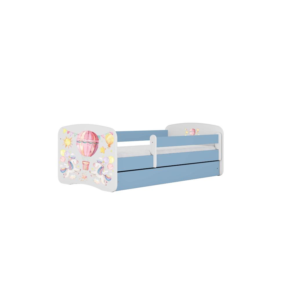 Cama 160 x 80 cm Kocot Kids com gaveta e colchão BabyDreams Balloon Blue