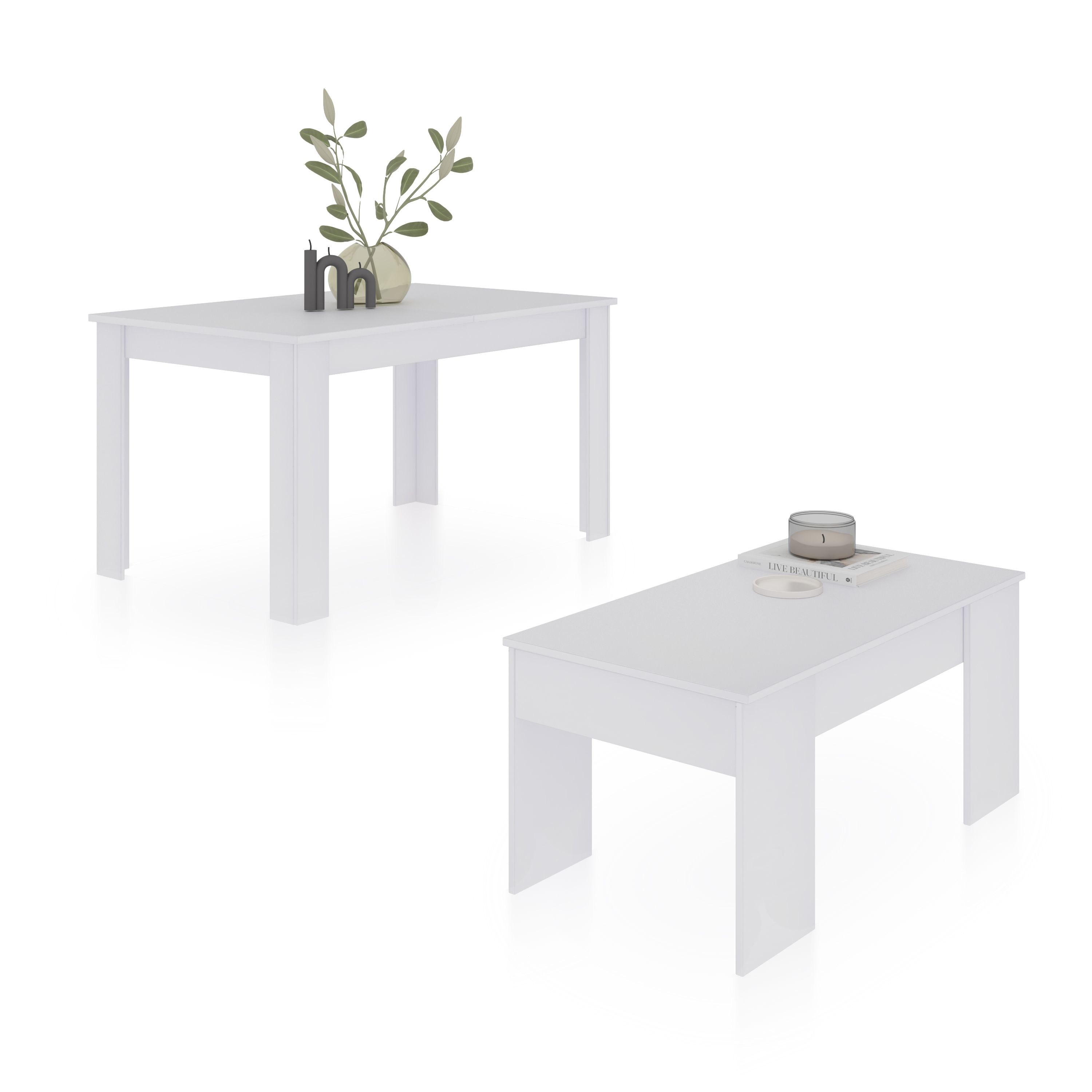 duehome - Pack mesa de comedor 123 y mesa de centro Vita