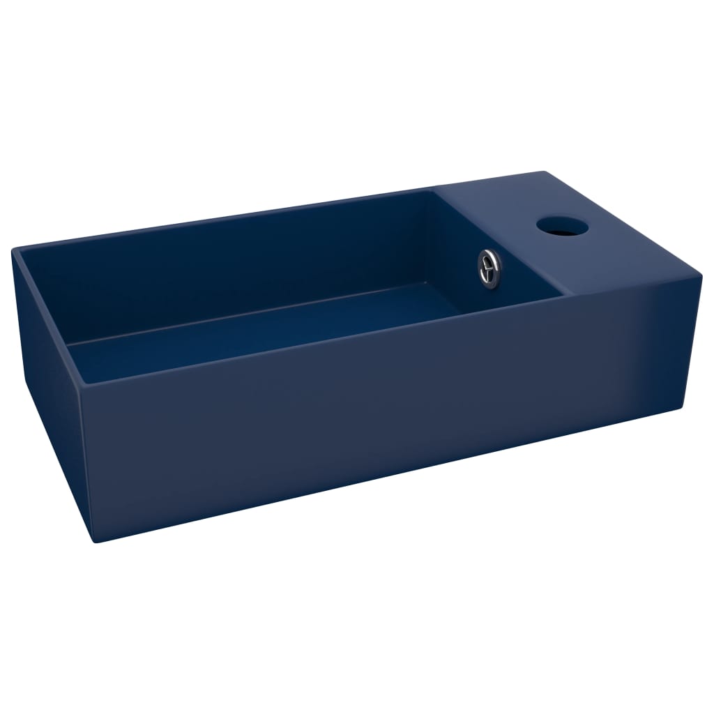 vidaXL Lavabo de Baño Antidesbordamiento Cerámica Fregadero Color Azul claro,  Azul oscuro,  Blanco y mas