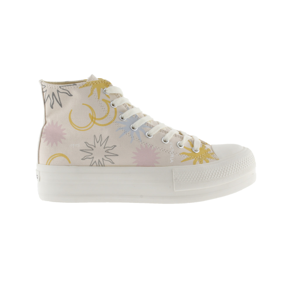 Victoria Tribu Zapatillas abotinadas de lona soles con sello retro y doble plataforma 1061132