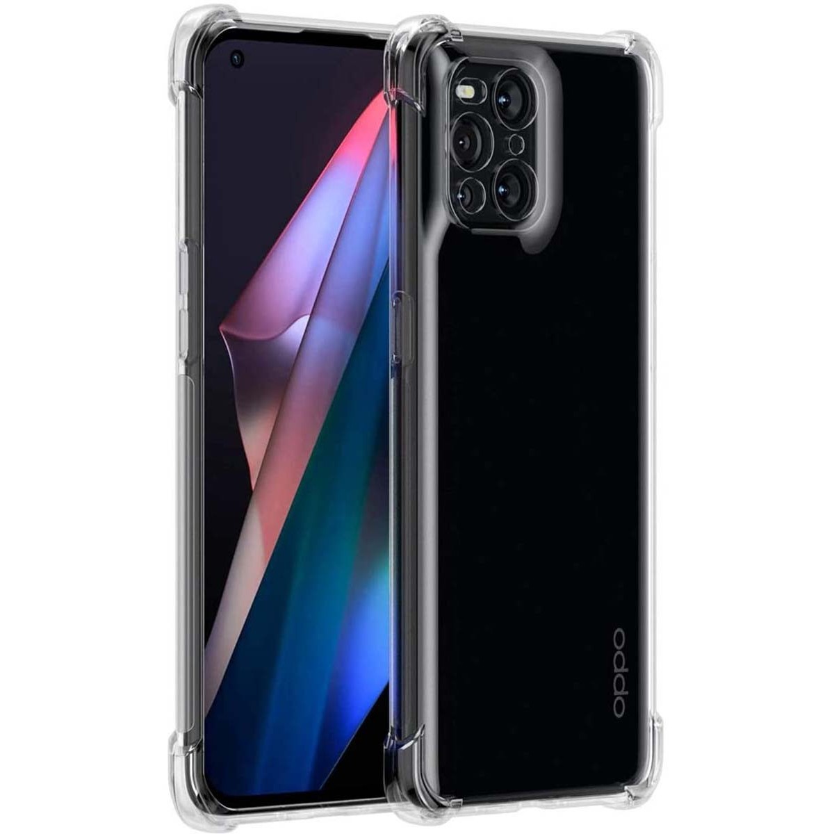 Tumundosmartphone Funda Gel Tpu Anti-Shock Transparente para Oppo Find X3 Pro 5G