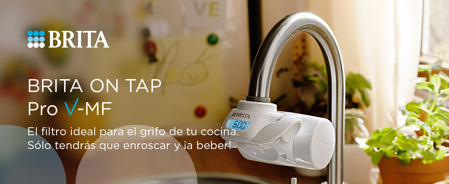 BRITA Filtro de Agua On Tap V-MF | Pack 1 o 2 Unidades | Compatible con Sistema BRITA On Tap V-MF | Filtra hasta 600L | Elimina el 99,99 % de bacterias, cloro y microplásticos | Conserva minerales | Fácil de instalar | Sin BPA | Tecnología de microfiltr | Miravia