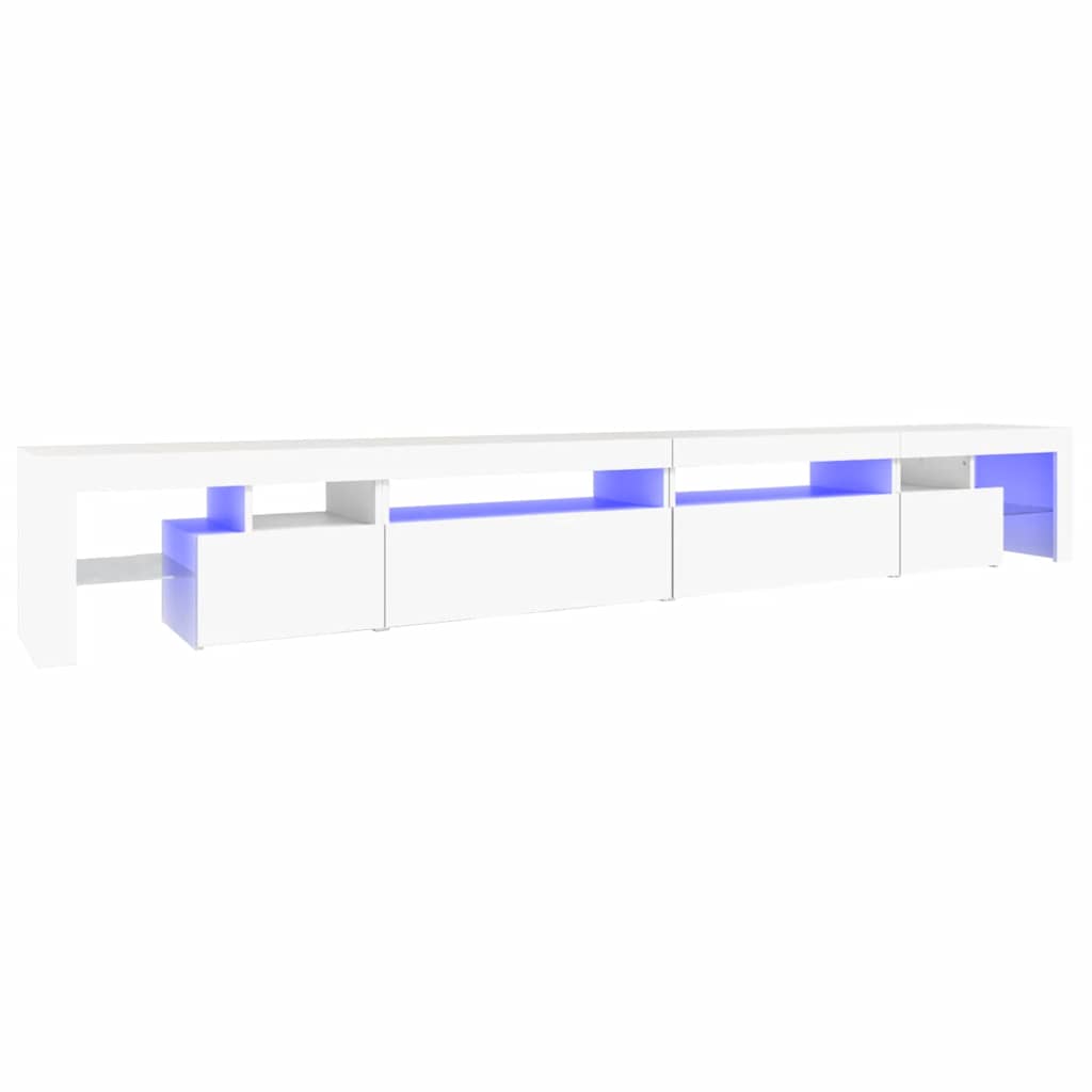 vidaXL Mueble de TV con luces LED blanco 290x36,5x40 cm