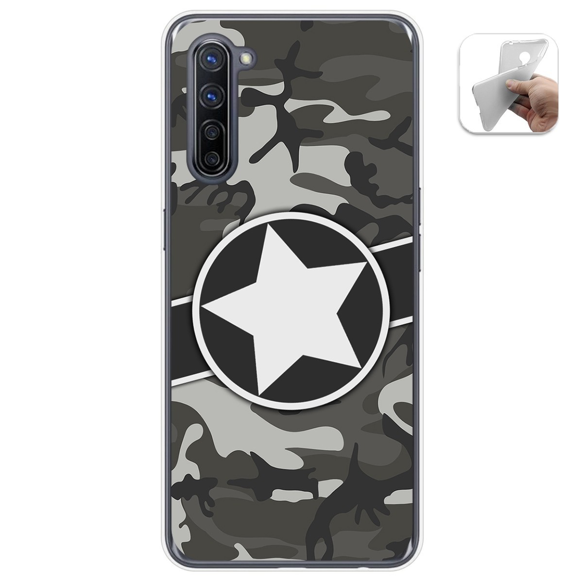 Tumundosmartphone Funda Gel Tpu para Oppo Find X2 Lite diseño Camuflaje 02 Dibujos