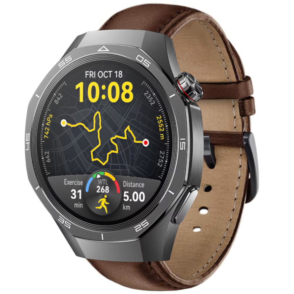 Correa de Piel para Huawei Watch GT 5 - 46mm / GT 5 - 46mm / GT 4 - 46mm / Amazfit GTR 4 / Bip 5 / Garmin Vivoactive 4, Modelo Cuero Clásico Ancho 22mm